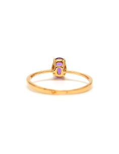 Bague contemporaine en or jaune 18 carats sertie d'une améthyste - 4