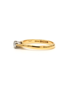 Solitaire contemporain en or jaune et blanc 18 carats serti d'un diamant "taille" brillant (+-0.14ct) - - 7