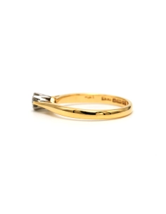 Solitaire contemporain en or jaune et blanc 18 carats serti d'un diamant "taille" brillant (+-0.14ct) - - 3