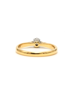 Solitaire contemporain en or jaune et blanc 18 carats serti d'un diamant "taille" brillant (+-0.14ct) - - 4