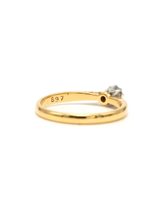 Solitaire contemporain en or jaune et blanc 18 carats serti d'un diamant "taille" brillant (+-0.14ct) - 5