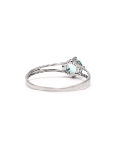 Bague contemporaine en or blanc 9 carats sertie d'une topaze - - 5
