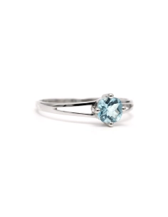 Bague contemporaine en or blanc 9 carats sertie d'une topaze - - 6