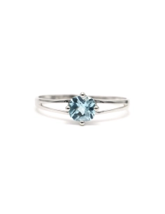 Bague contemporaine en or blanc 9 carats sertie d'une topaze - - 1