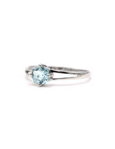Bague contemporaine en or blanc 9 carats sertie d'une topaze - - 2