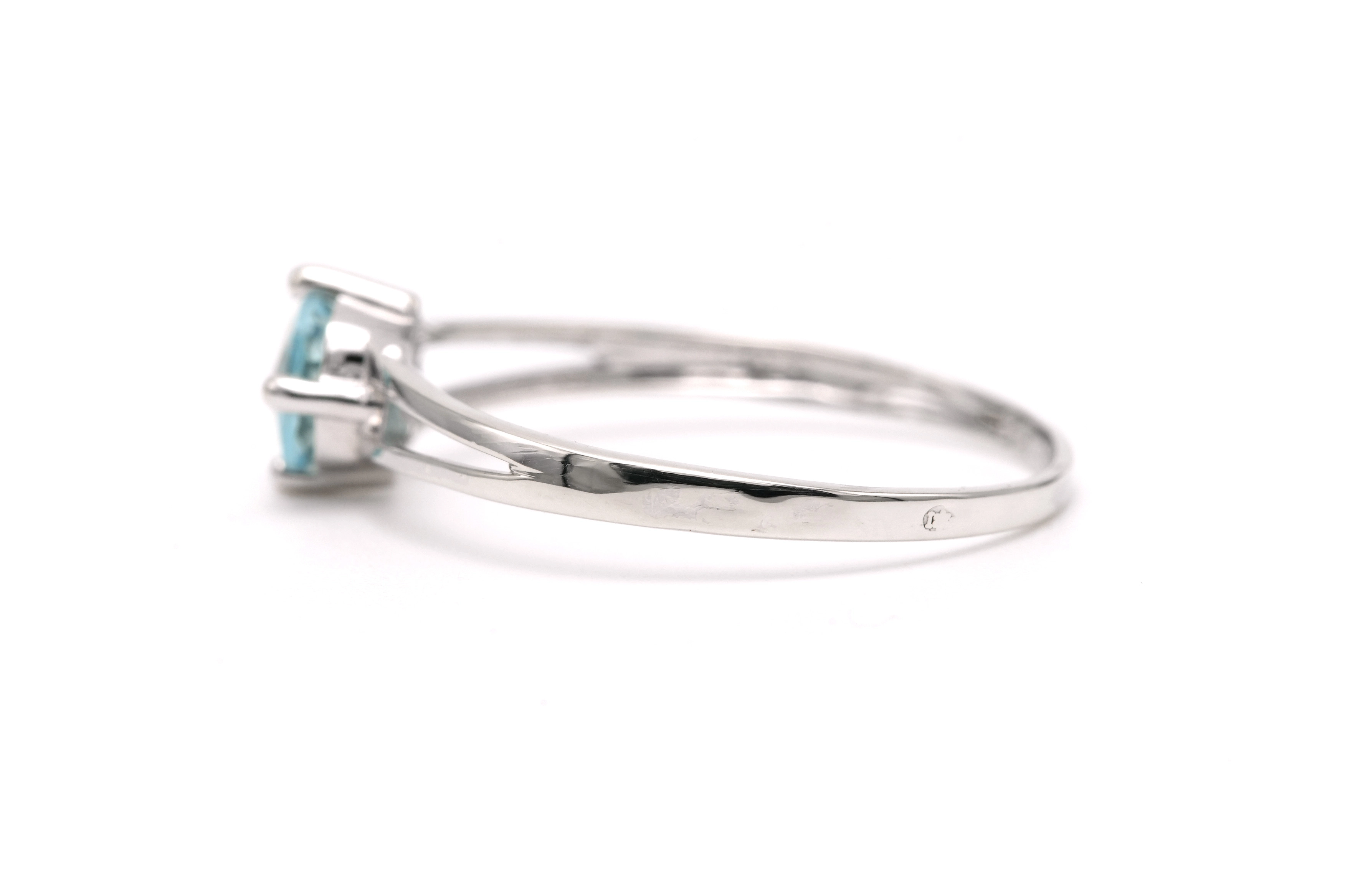 Bague contemporaine en or blanc 9 carats sertie d'une topaze - - 3