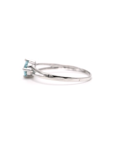 Bague contemporaine en or blanc 9 carats sertie d'une topaze - - 3