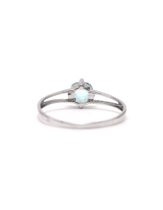 Bague contemporaine en or blanc 9 carats sertie d'une topaze - - 4