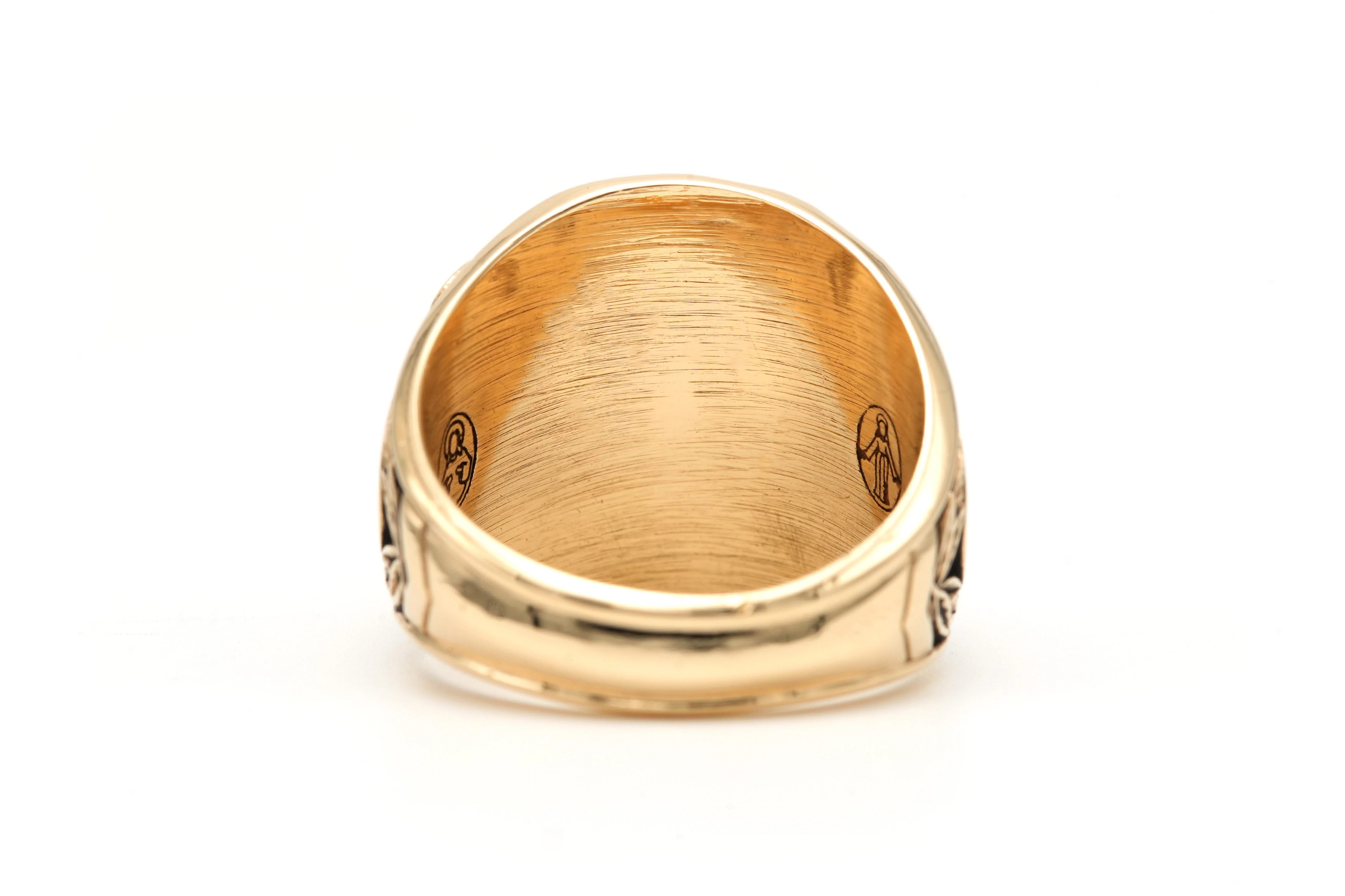 Chevalière "universitaire" 1981 en or jaune 10 carats sertie d'une citrine - 4