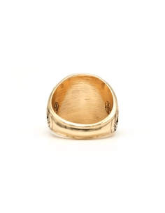 Chevalière "universitaire" 1981 en or jaune 10 carats sertie d'une citrine - 4