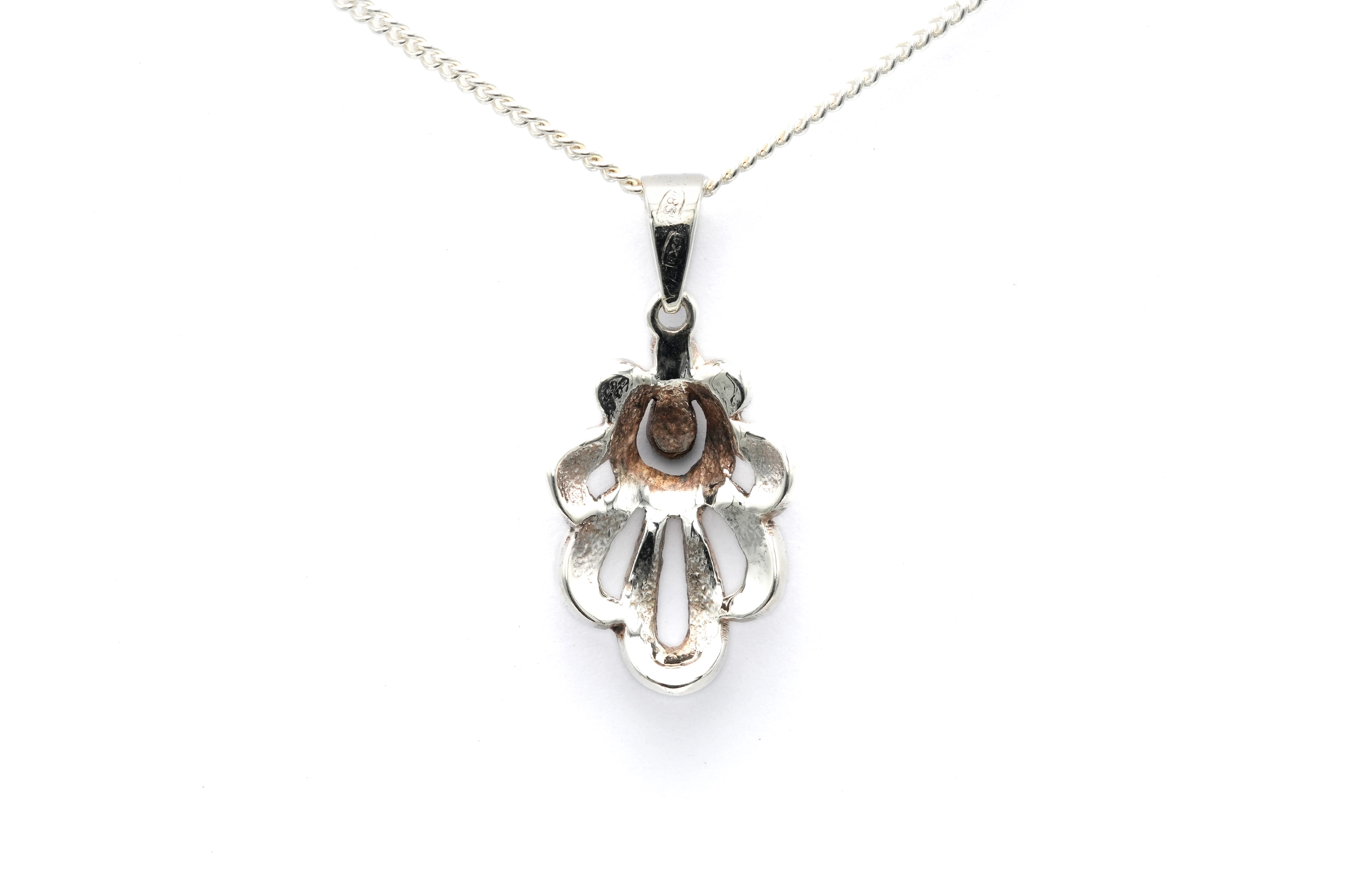 Pendentif Art Déco en argent 835 serti de marcassites