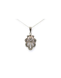 Pendentif Art Déco en argent 835 serti de marcassites - - 1