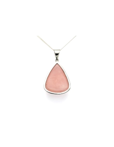 Pendentif contemporain en argent 925 serti d'un quartz rose - - 4