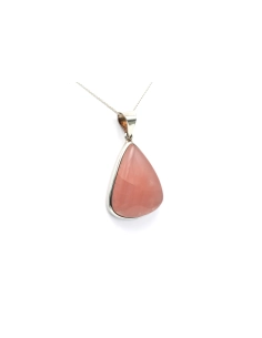 Pendentif contemporain en argent 925 serti d'un quartz rose - - 3