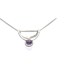 Pendentif Années 70 en argent 925 serti d'une améthyste