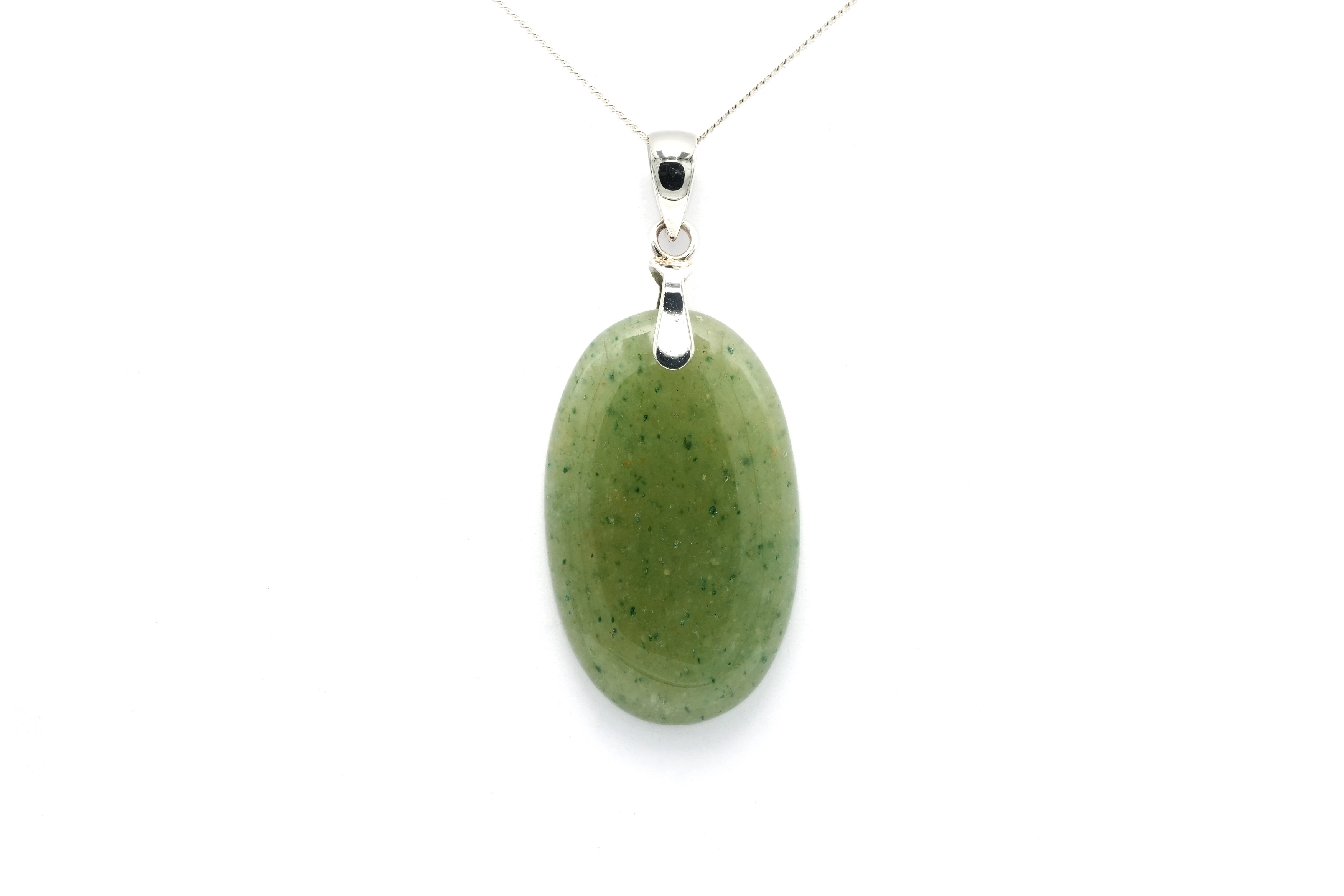 Pendentif contemporain en argent 925 serti d'une aventurine - - 1