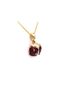 Pendentif contemporain en vermeil serti de zirconiums et d'émail