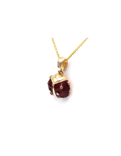 Pendentif contemporain en vermeil serti de zirconiums et d'émail