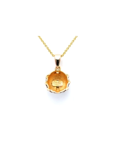 Pendentif contemporain en vermeil serti de zirconiums et d'émail