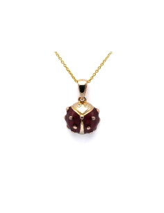 Pendentif contemporain en vermeil serti de zirconiums et d'émail