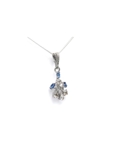 Pendentif Années 70 en argent 800 serti de strass