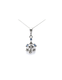 Pendentif Années 70 en argent 800 serti de strass
