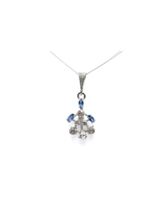 Pendentif Années 70 en argent 800 serti de strass