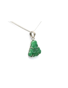 Pendentif contemporain en argent serti de jade