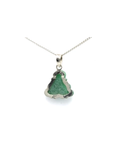 Pendentif contemporain en argent serti de jade
