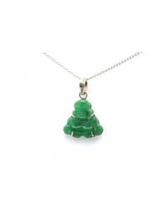 Pendentif contemporain en argent serti de jade - - 1