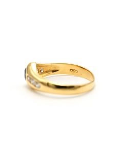 Bague contemporaine en or jaune 18 carats sertie d'un saphir et de diamants "taille" brillant (+-0.15ct) - - 7