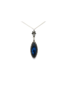Pendentif Années 50 en argent 925 serti d'une aile de papillon sous cristal