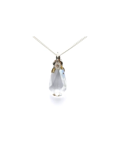 Pendentif Années 50 en argent 925 serti d'un cristal - - 4
