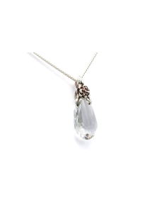 Pendentif Années 50 en argent 925 serti d'un cristal - - 3