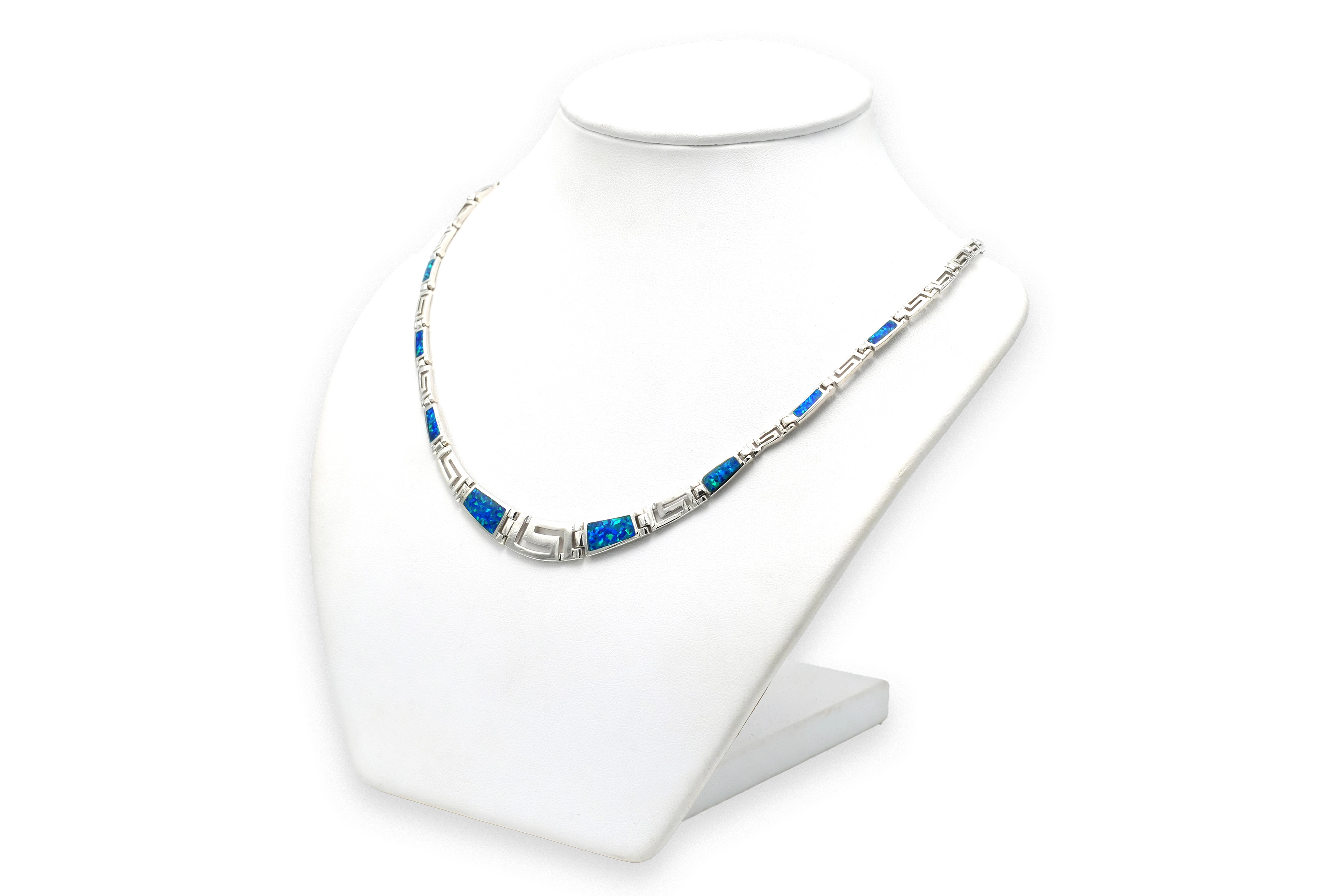 Collier contemporain en argent 925 et nacre opalisée