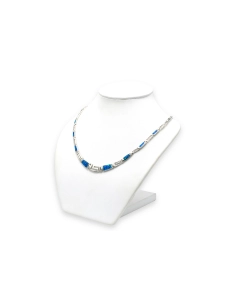 Collier contemporain en argent 925 et nacre opalisée