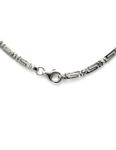 Collier contemporain en argent 925 et nacre opalisée