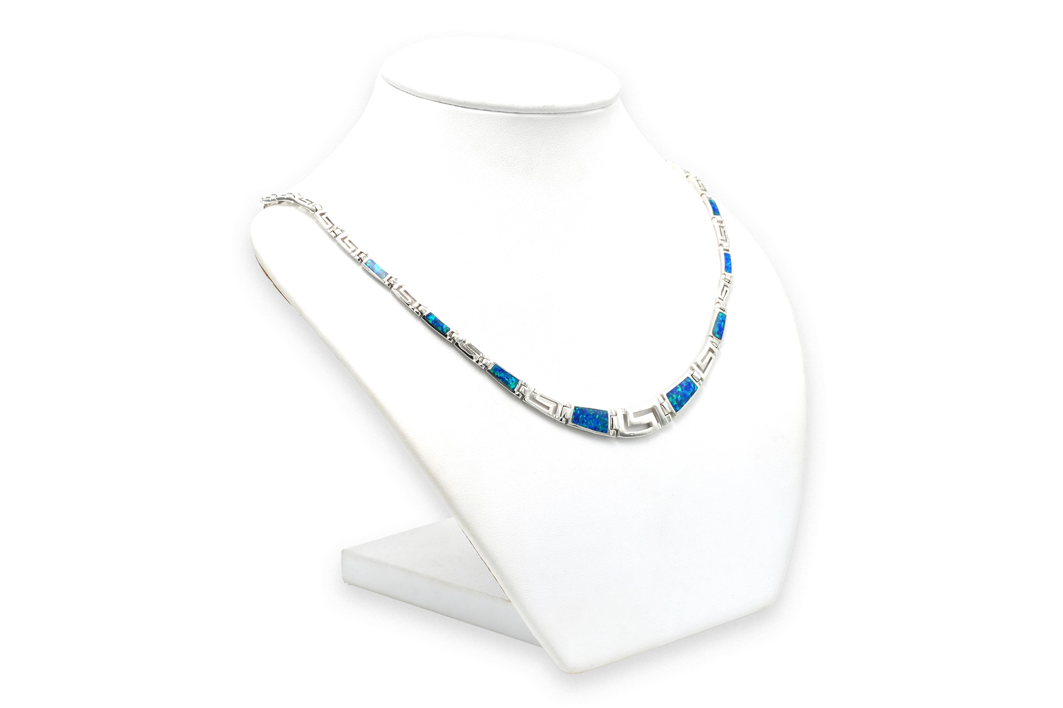 Collier contemporain en argent 925 et nacre opalisée