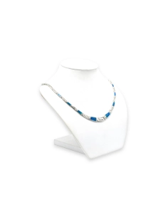 Collier contemporain en argent 925 et nacre opalisée