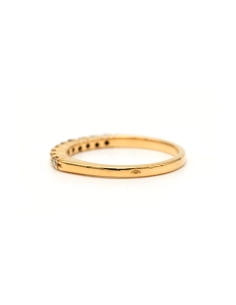Alliance demi-américaine contemporaine en or jaune 18 carats sertie de diamants "taille" brillant (+-0.18ct) - - 3