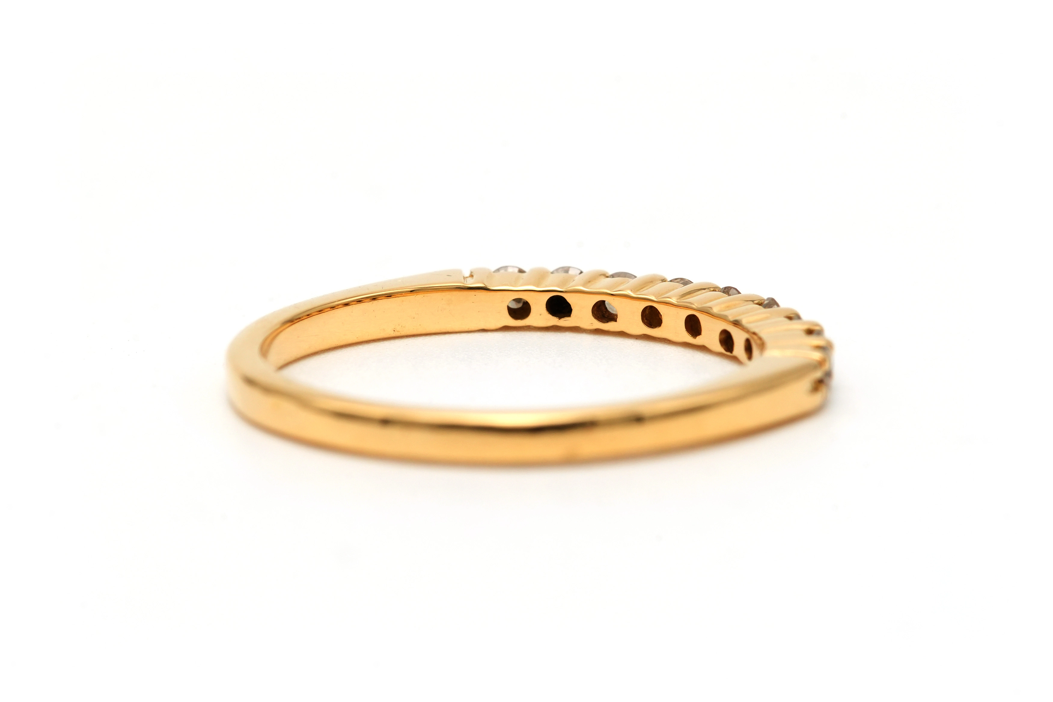Alliance demi-américaine contemporaine en or jaune 18 carats sertie de diamants "taille" brillant (+-0.18ct) - - 5