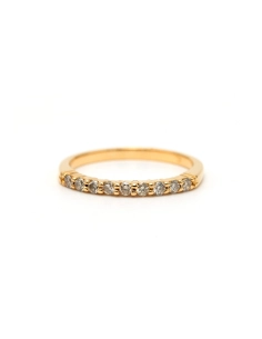 Alliance demi-américaine contemporaine en or jaune 18 carats sertie de diamants "taille" brillant (+-0.18ct) - - 1