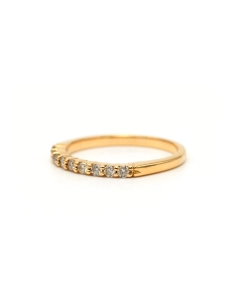 Alliance demi-américaine contemporaine en or jaune 18 carats sertie de diamants "taille" brillant (+-0.18ct) - - 2