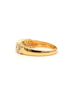 Bague contemporaine en or jaune 18 carats sertie de diamants "taille" brillant (+-0.3ct) - 3