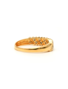 Bague contemporaine en or jaune 18 carats sertie de diamants "taille" brillant (+-0.3ct) - 5