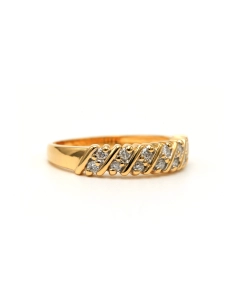 Bague contemporaine en or jaune 18 carats sertie de diamants "taille" brillant (+-0.3ct) - 6