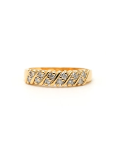 Bague contemporaine en or jaune 18 carats sertie de diamants "taille" brillant (+-0.3ct) - 1