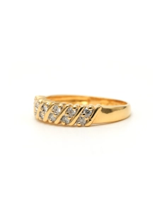 Bague contemporaine en or jaune 18 carats sertie de diamants "taille" brillant (+-0.3ct) - 2
