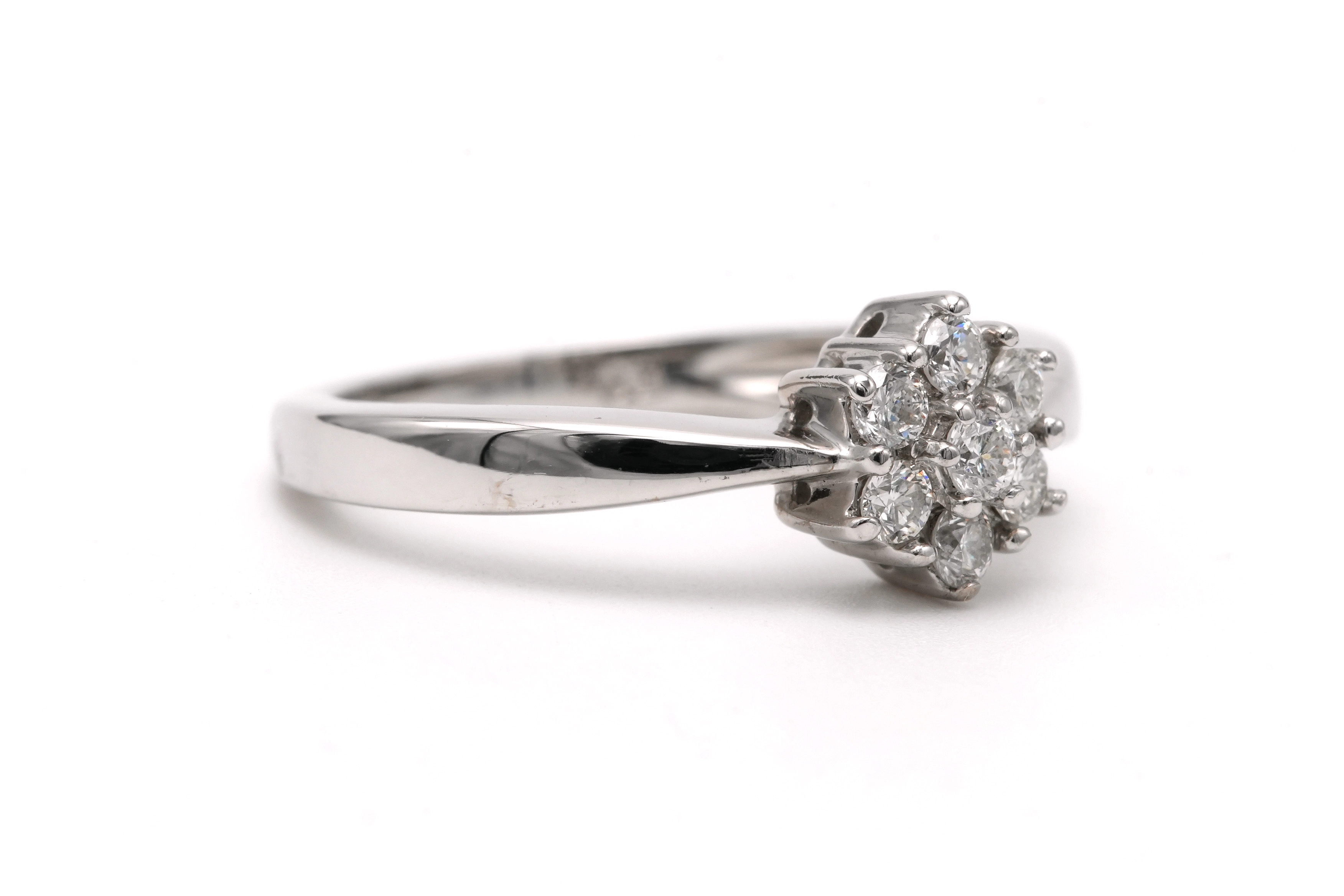 Bague contemporaine en or blanc 18 carats sertie de diamants "taille" brillant (+-0.21ct) - - 6