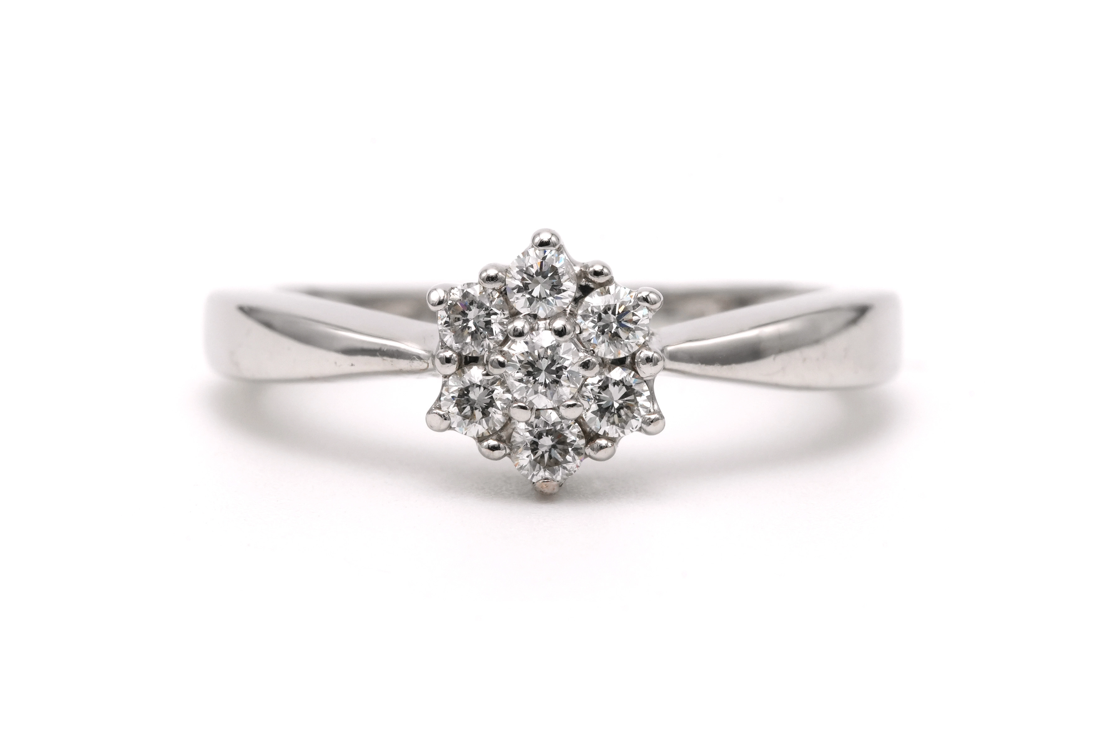 Bague contemporaine en or blanc 18 carats sertie de diamants "taille" brillant (+-0.21ct) - - 1